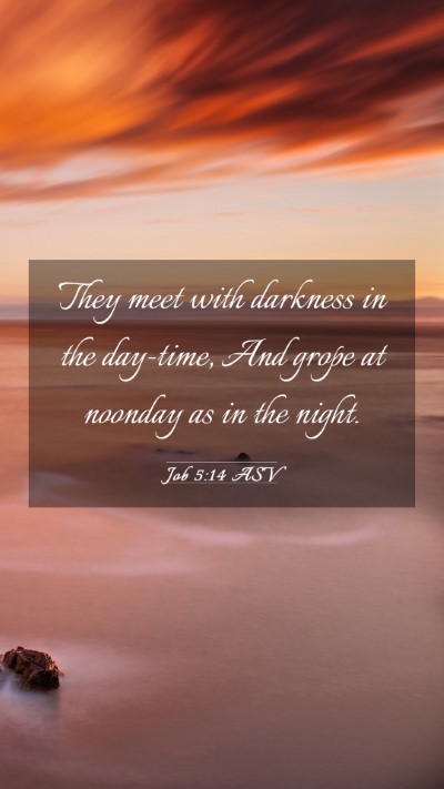 Picture 03 - Job 5:14 ASV Mobile Phone Wallpaper - They meet with darkness in the day-time, And - Mobile Bible Verse Wallpaper