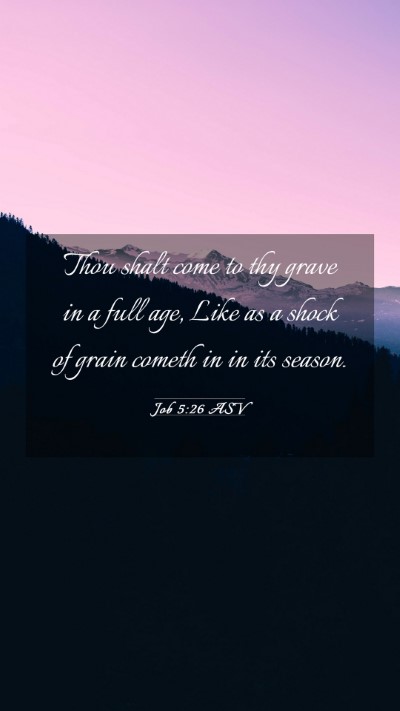 Picture 03 - Job 5:26 ASV Mobile Phone Wallpaper - Thou shalt come to thy grave in a full age, Like - Mobile Bible Verse Wallpaper