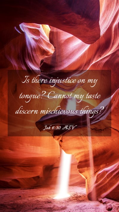 Picture 03 - Job 6:30 ASV Mobile Phone Wallpaper - Is there injustice on my tongue? Cannot my taste - Mobile Bible Verse Wallpaper