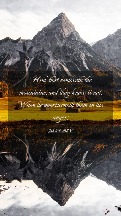 Picture 03 - Job 9:5 ASV Mobile Phone Wallpaper - `Him' that removeth the mountains, and they know - Mobile Bible Verse Wallpaper