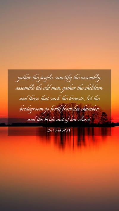Picture 03 - Joel 2:16 ASV Mobile Phone Wallpaper - gather the people, sanctify the assembly, - Mobile Bible Verse Wallpaper