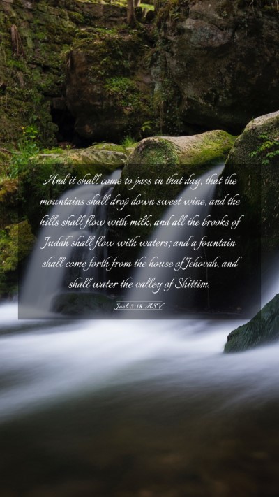 Picture 03 - Joel 3:18 ASV Mobile Phone Wallpaper - And it shall come to pass in that day, that the - Mobile Bible Verse Wallpaper