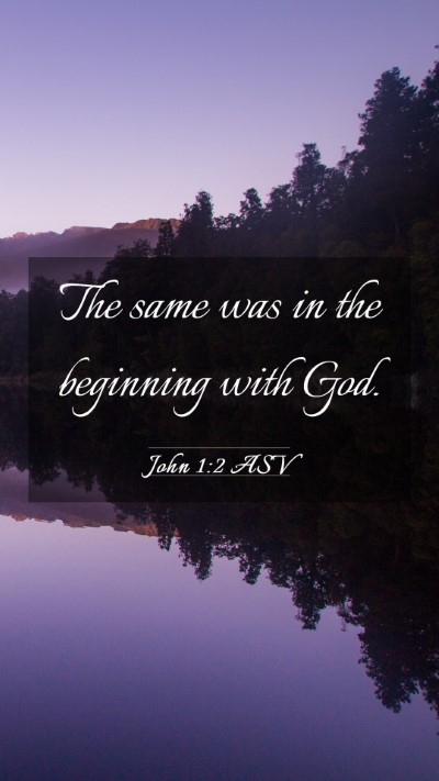 Picture 03 - John 1:2 ASV Mobile Phone Wallpaper - The same was in the beginning with - Mobile Bible Verse Wallpaper