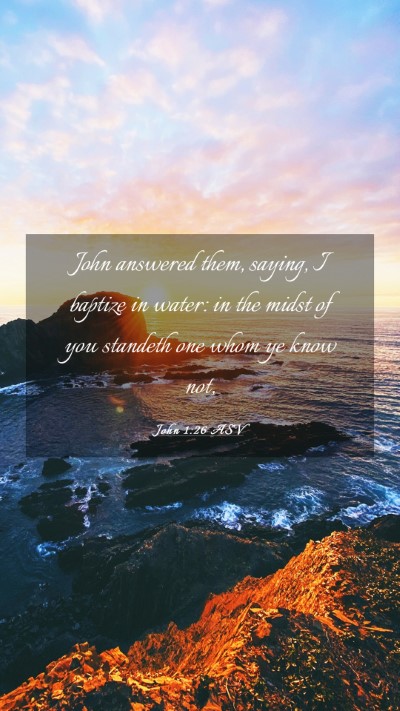 Picture 03 - John 1:26 ASV Mobile Phone Wallpaper - John answered them, saying, I baptize in water: - Mobile Bible Verse Wallpaper