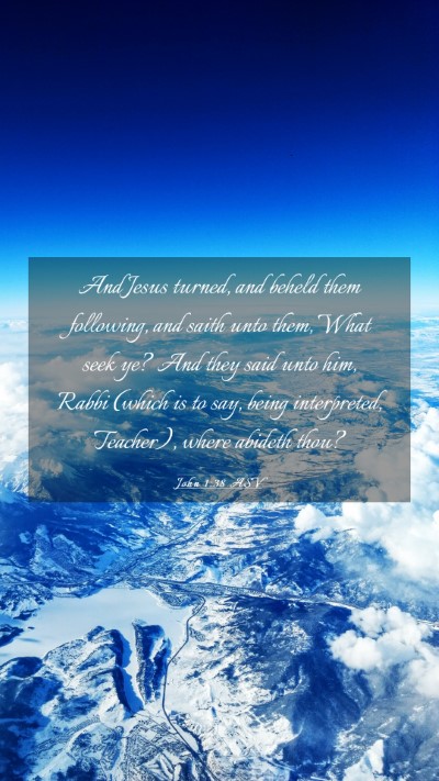 Picture 03 - John 1:38 ASV Mobile Phone Wallpaper - And Jesus turned, and beheld them following, and - Mobile Bible Verse Wallpaper