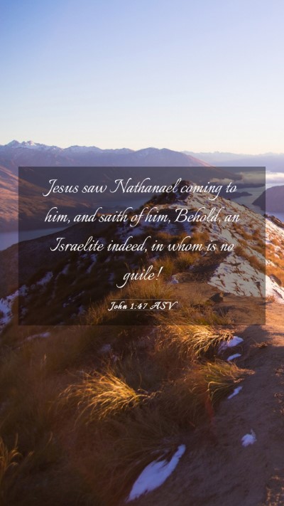 Picture 03 - John 1:47 ASV Mobile Phone Wallpaper - Jesus saw Nathanael coming to him, and saith of - Mobile Bible Verse Wallpaper