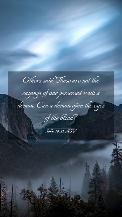 Picture 03 - John 10:21 ASV Mobile Phone Wallpaper - Others said, These are not the sayings of one - Mobile Bible Verse Wallpaper