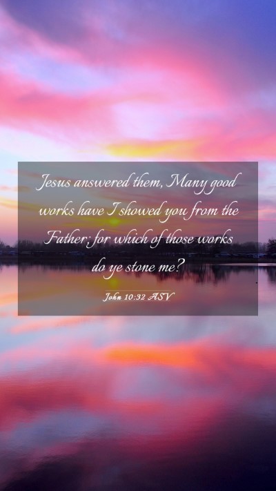 Picture 03 - John 10:32 ASV Mobile Phone Wallpaper - Jesus answered them, Many good works have I - Mobile Bible Verse Wallpaper