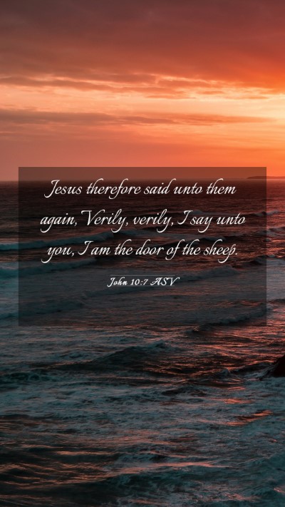 Picture 03 - John 10:7 ASV Mobile Phone Wallpaper - Jesus therefore said unto them again, Verily, - Mobile Bible Verse Wallpaper