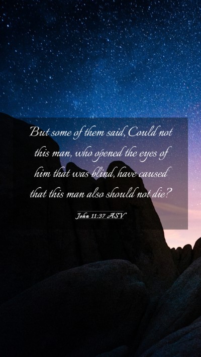 Picture 03 - John 11:37 ASV Mobile Phone Wallpaper - But some of them said, Could not this man, who - Mobile Bible Verse Wallpaper