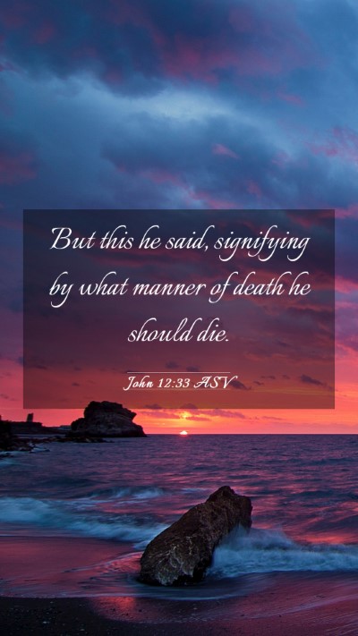 Picture 03 - John 12:33 ASV Mobile Phone Wallpaper - But this he said, signifying by what manner of - Mobile Bible Verse Wallpaper