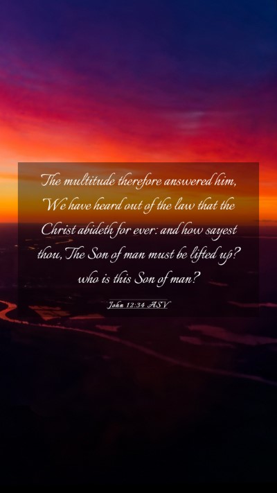 Picture 03 - John 12:34 ASV Mobile Phone Wallpaper - The multitude therefore answered him, We have - Mobile Bible Verse Wallpaper