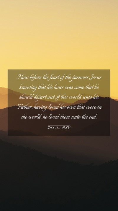 Picture 03 - John 13:1 ASV Mobile Phone Wallpaper - Now before the feast of the passover, Jesus - Mobile Bible Verse Wallpaper