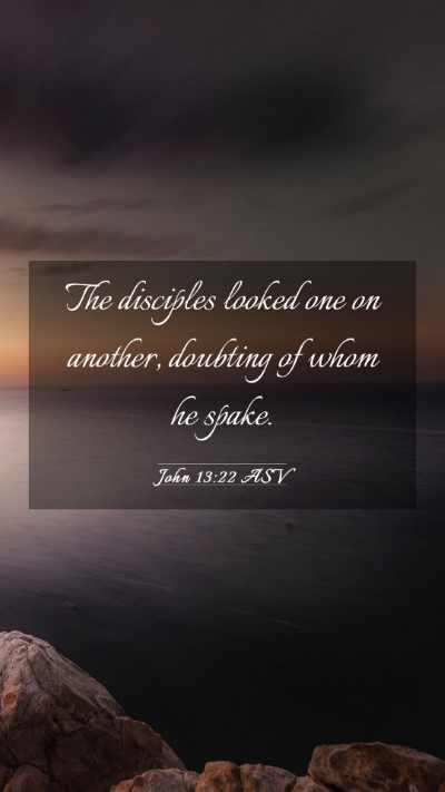 Picture 03 - John 13:22 ASV Mobile Phone Wallpaper - The disciples looked one on another, doubting of - Mobile Bible Verse Wallpaper
