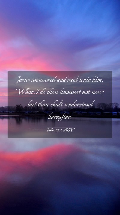Picture 03 - John 13:7 ASV Mobile Phone Wallpaper - Jesus answered and said unto him, What I do thou - Mobile Bible Verse Wallpaper