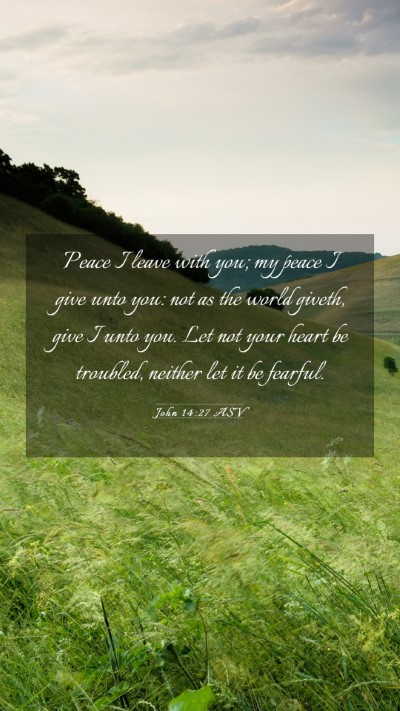 Picture 03 - John 14:27 ASV Mobile Phone Wallpaper - Peace I leave with you; my peace I give unto you: - Mobile Bible Verse Wallpaper