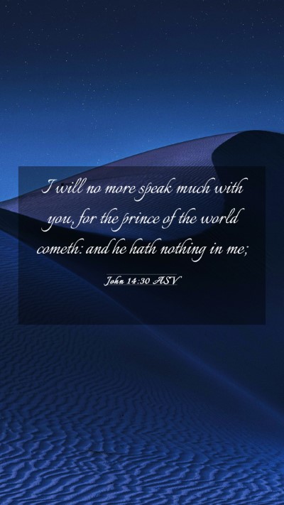 Picture 03 - John 14:30 ASV Mobile Phone Wallpaper - I will no more speak much with you, for the - Mobile Bible Verse Wallpaper
