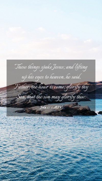 Picture 03 - John 17:1 ASV Mobile Phone Wallpaper - These things spake Jesus; and lifting up his eyes - Mobile Bible Verse Wallpaper