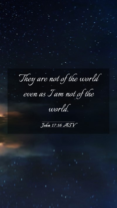 Picture 03 - John 17:16 ASV Mobile Phone Wallpaper - They are not of the world even as I am not of the - Mobile Bible Verse Wallpaper