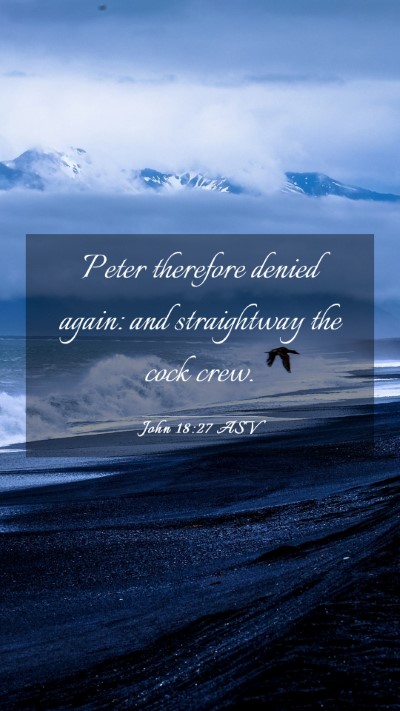 Picture 03 - John 18:27 ASV Mobile Phone Wallpaper - Peter therefore denied again: and straightway the - Mobile Bible Verse Wallpaper
