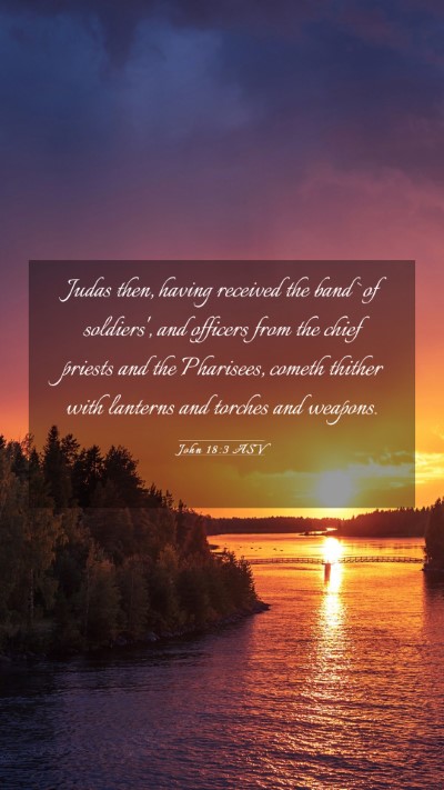 Picture 03 - John 18:3 ASV Mobile Phone Wallpaper - Judas then, having received the band `of - Mobile Bible Verse Wallpaper