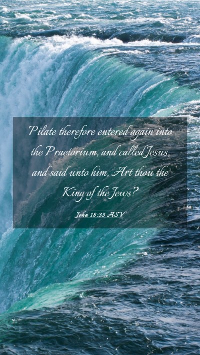 Picture 03 - John 18:33 ASV Mobile Phone Wallpaper - Pilate therefore entered again into the - Mobile Bible Verse Wallpaper