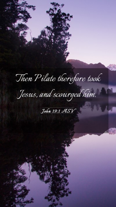 Picture 03 - John 19:1 ASV Mobile Phone Wallpaper - Then Pilate therefore took Jesus, and scourged - Mobile Bible Verse Wallpaper