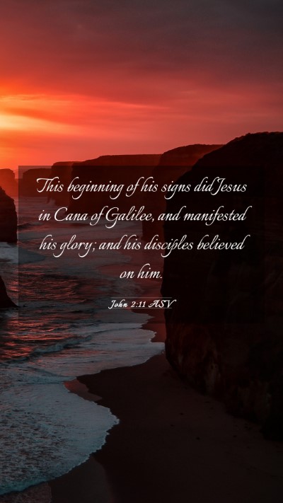 Picture 03 - John 2:11 ASV Mobile Phone Wallpaper - This beginning of his signs did Jesus in Cana of - Mobile Bible Verse Wallpaper