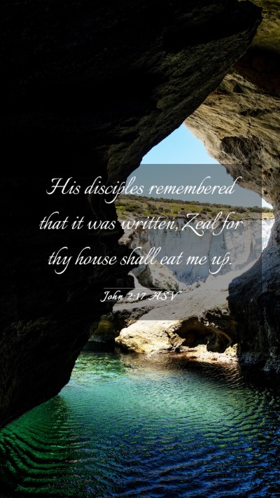 Picture 03 - John 2:17 ASV Mobile Phone Wallpaper - His disciples remembered that it was written, - Mobile Bible Verse Wallpaper