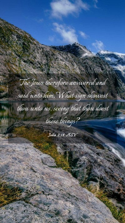 Picture 03 - John 2:18 ASV Mobile Phone Wallpaper - The Jews therefore answered and said unto him, - Mobile Bible Verse Wallpaper