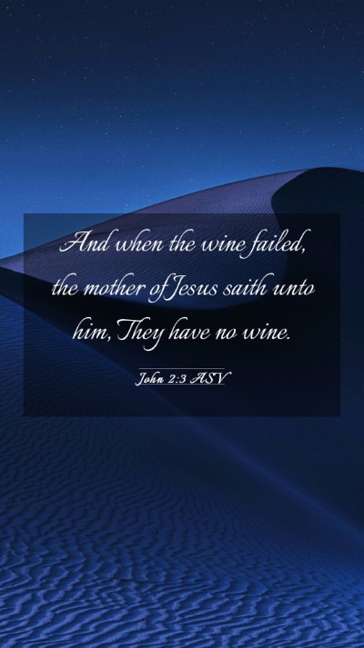 Picture 03 - John 2:3 ASV Mobile Phone Wallpaper - And when the wine failed, the mother of Jesus - Mobile Bible Verse Wallpaper