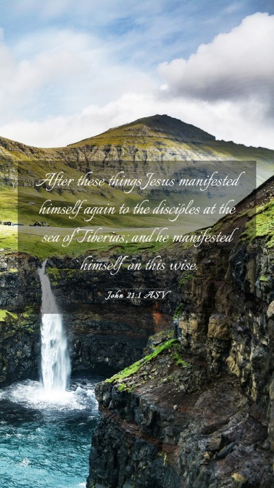 Picture 03 - John 21:1 ASV Mobile Phone Wallpaper - After these things Jesus manifested himself again - Mobile Bible Verse Wallpaper