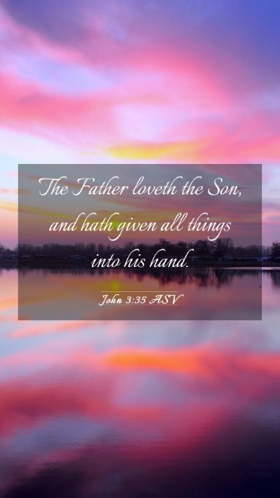 Picture 03 - John 3:35 ASV Mobile Phone Wallpaper - The Father loveth the Son, and hath given all - Mobile Bible Verse Wallpaper