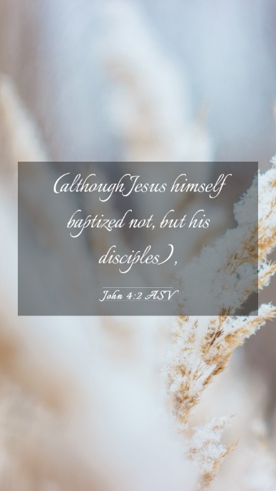 Picture 03 - John 4:2 ASV Mobile Phone Wallpaper - (although Jesus himself baptized not, but his - Mobile Bible Verse Wallpaper