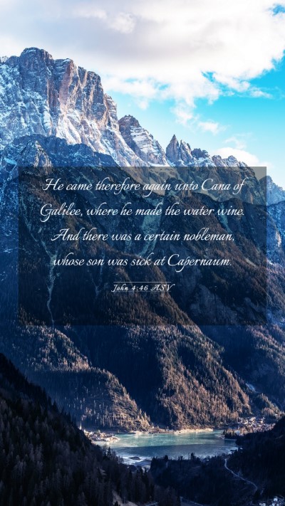 Picture 03 - John 4:46 ASV Mobile Phone Wallpaper - He came therefore again unto Cana of Galilee, - Mobile Bible Verse Wallpaper