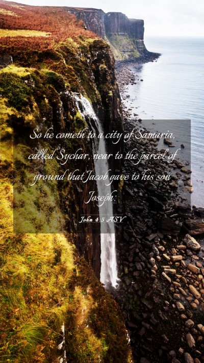 Picture 03 - John 4:5 ASV Mobile Phone Wallpaper - So he cometh to a city of Samaria, called Sychar, - Mobile Bible Verse Wallpaper