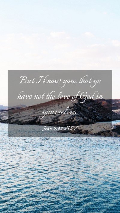 Picture 03 - John 5:42 ASV Mobile Phone Wallpaper - But I know you, that ye have not the love of God - Mobile Bible Verse Wallpaper