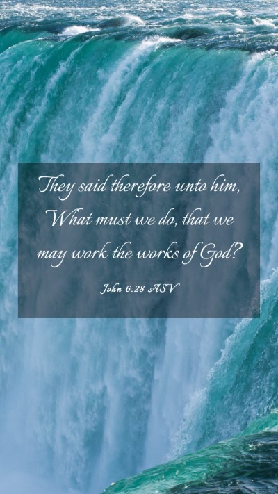 Picture 03 - John 6:28 ASV Mobile Phone Wallpaper - They said therefore unto him, What must we do, - Mobile Bible Verse Wallpaper
