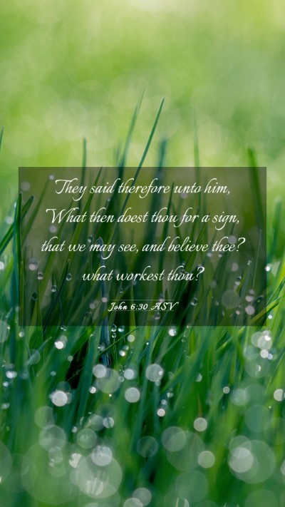Picture 03 - John 6:30 ASV Mobile Phone Wallpaper - They said therefore unto him, What then doest - Mobile Bible Verse Wallpaper