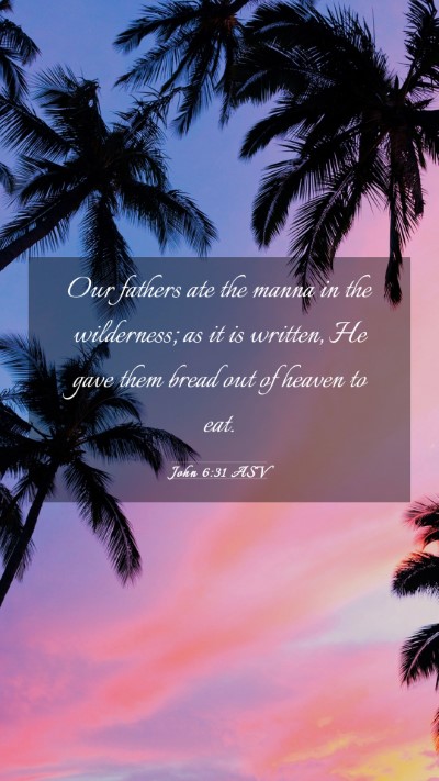 Picture 03 - John 6:31 ASV Mobile Phone Wallpaper - Our fathers ate the manna in the wilderness; as - Mobile Bible Verse Wallpaper