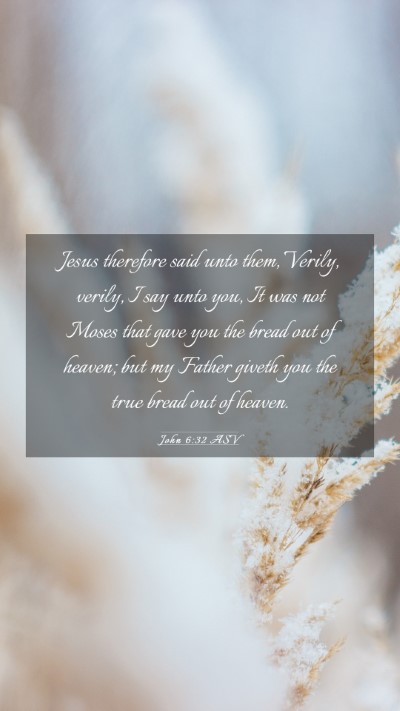 Picture 03 - John 6:32 ASV Mobile Phone Wallpaper - Jesus therefore said unto them, Verily, verily, I - Mobile Bible Verse Wallpaper