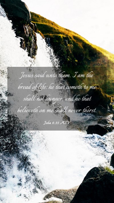 Picture 03 - John 6:35 ASV Mobile Phone Wallpaper - Jesus said unto them. I am the bread of life: he - Mobile Bible Verse Wallpaper