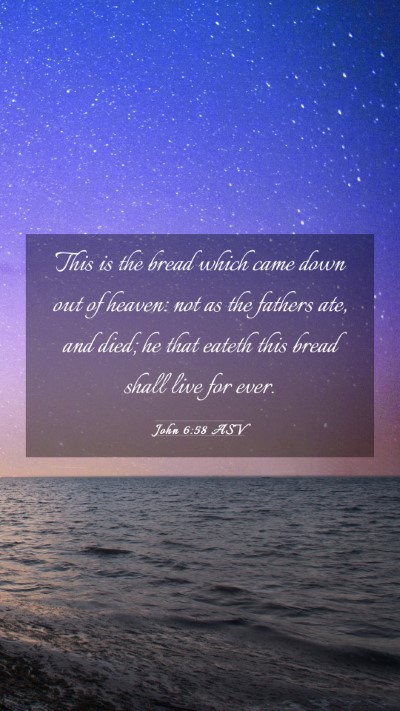 Picture 03 - John 6:58 ASV Mobile Phone Wallpaper - This is the bread which came down out of heaven: - Mobile Bible Verse Wallpaper