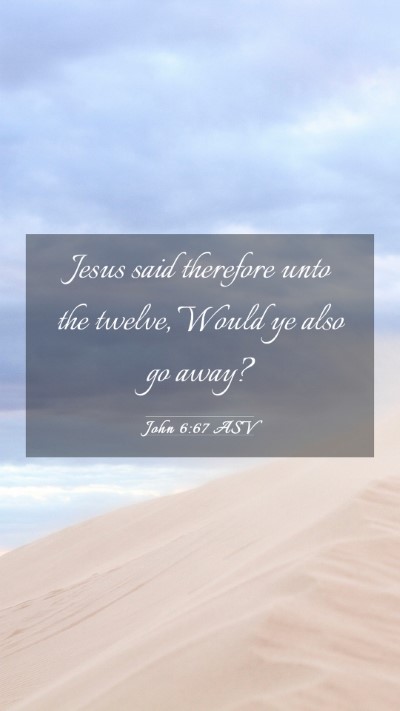 Picture 03 - John 6:67 ASV Mobile Phone Wallpaper - Jesus said therefore unto the twelve, Would ye - Mobile Bible Verse Wallpaper