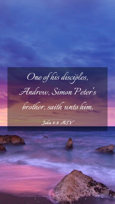 Picture 03 - John 6:8 ASV Mobile Phone Wallpaper - One of his disciples, Andrew, Simon Peter's - Mobile Bible Verse Wallpaper