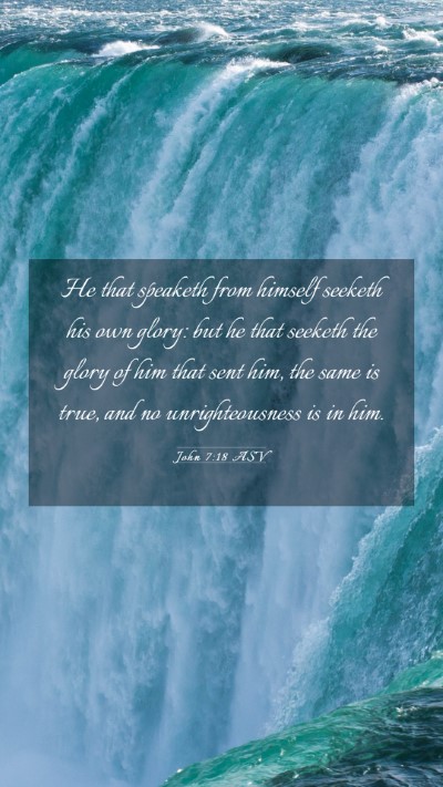 Picture 03 - John 7:18 ASV Mobile Phone Wallpaper - He that speaketh from himself seeketh his own - Mobile Bible Verse Wallpaper