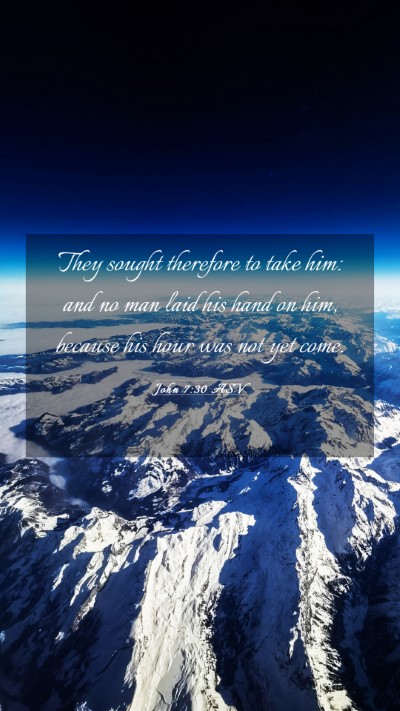 Picture 03 - John 7:30 ASV Mobile Phone Wallpaper - They sought therefore to take him: and no man - Mobile Bible Verse Wallpaper