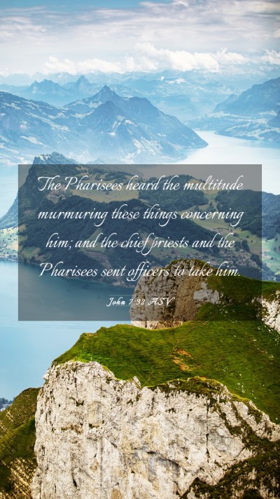Picture 03 - John 7:32 ASV Mobile Phone Wallpaper - The Pharisees heard the multitude murmuring these - Mobile Bible Verse Wallpaper