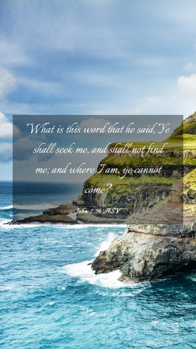 Picture 03 - John 7:36 ASV Mobile Phone Wallpaper - What is this word that he said, Ye shall seek me, - Mobile Bible Verse Wallpaper