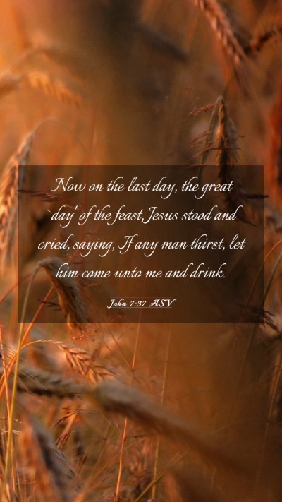 Picture 03 - John 7:37 ASV Mobile Phone Wallpaper - Now on the last day, the great `day' of the - Mobile Bible Verse Wallpaper
